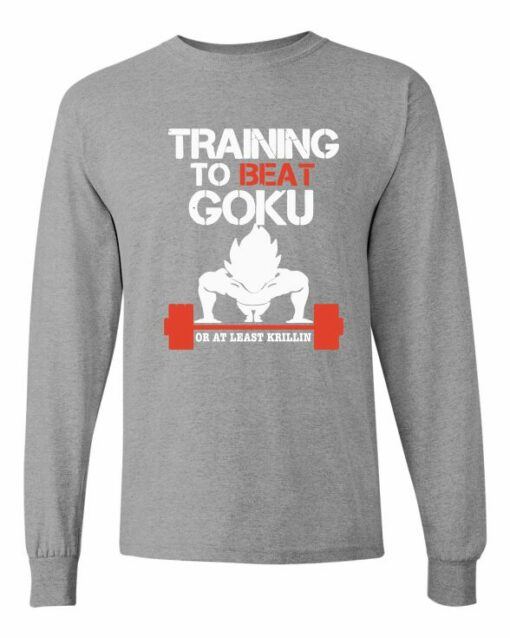 TRAINING TO BEAT GOKU  - Adult Long Sleeve Round-neck T-shirt