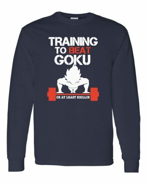 TRAINING TO BEAT GOKU  - Adult Long Sleeve Round-neck T-shirt