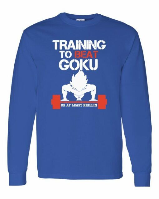 TRAINING TO BEAT GOKU  - Adult Long Sleeve Round-neck T-shirt