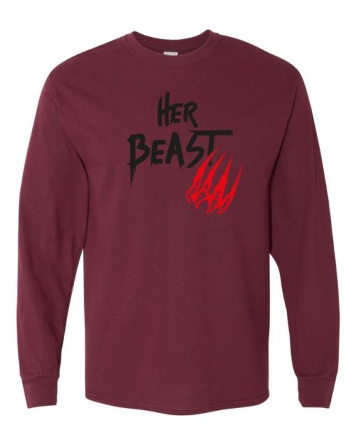 HER BEAST - T-shirt Manche Long Col Rond Pour Adultes