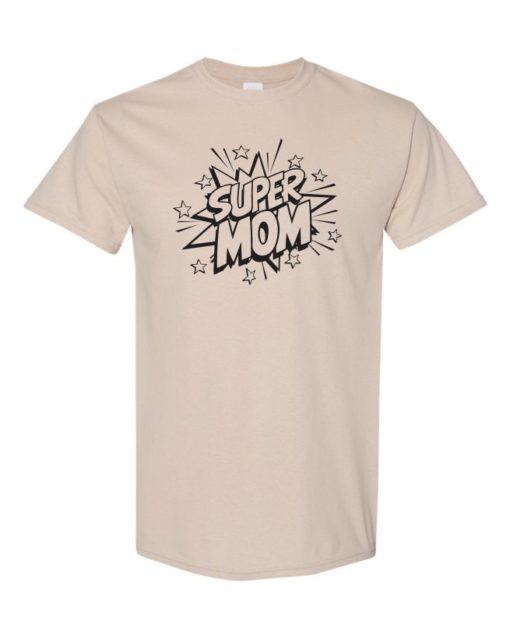 SUPER MOM CARTOON - Adult Round-neck T-shirt