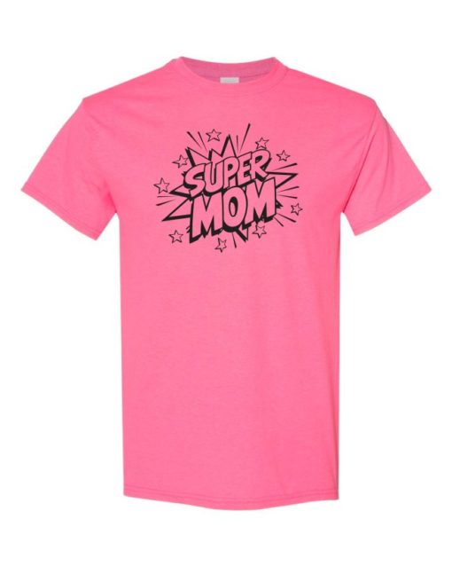 SUPER MOM CARTOON - Adult Round-neck T-shirt