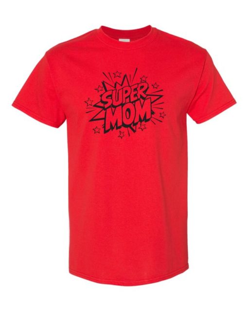 SUPER MOM CARTOON - Adult Round-neck T-shirt