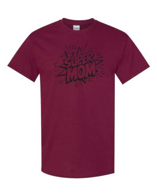 SUPER MOM CARTOON - Adult Round-neck T-shirt