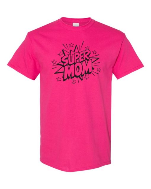 SUPER MOM CARTOON - Adult Round-neck T-shirt