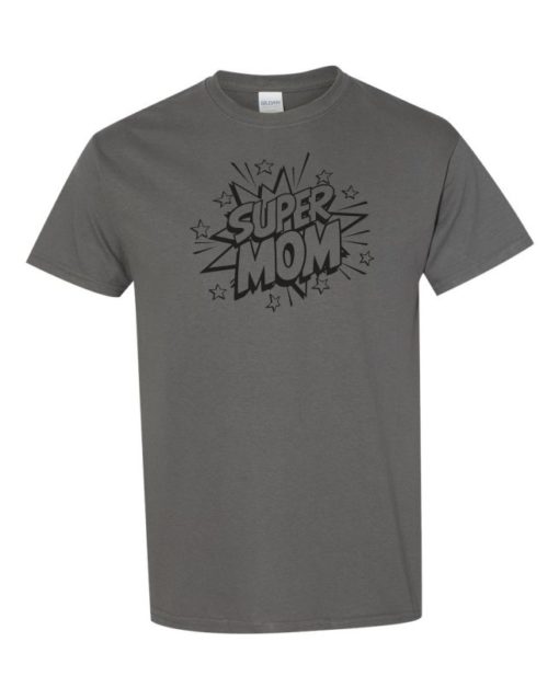 SUPER MOM CARTOON - Adult Round-neck T-shirt