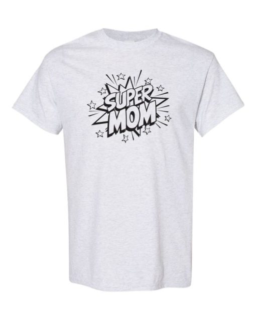 SUPER MOM CARTOON - Adult Round-neck T-shirt