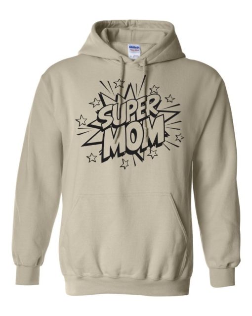 SUPER MOM CARTOON - Adult Hooded Sweatshirt (Unisex)