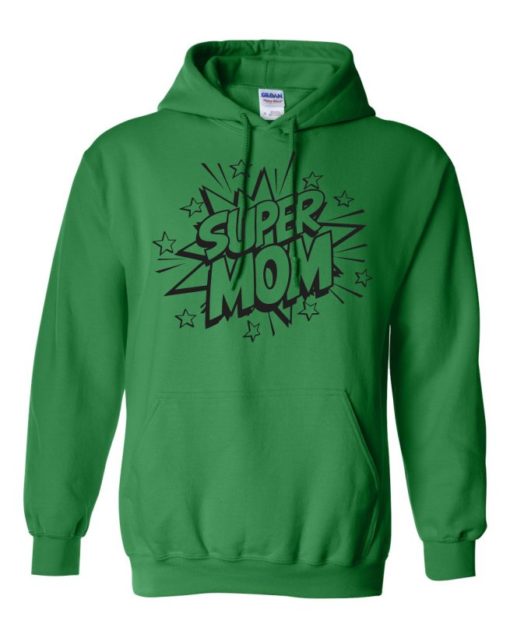 SUPER MOM CARTOON - Adult Hooded Sweatshirt (Unisex)