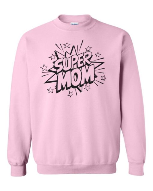 SUPER MOM CARTOON - Adult Crew Neck Sweatshirt (Unisex)