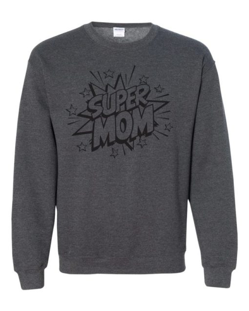 SUPER MOM CARTOON - Adult Crew Neck Sweatshirt (Unisex)