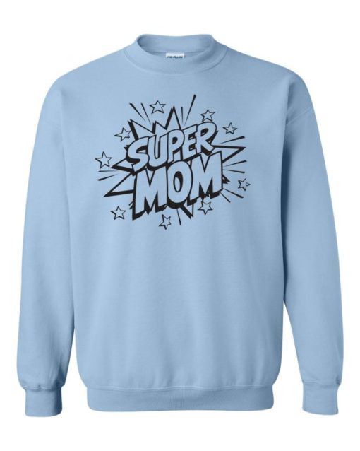 SUPER MOM CARTOON - Adult Crew Neck Sweatshirt (Unisex)