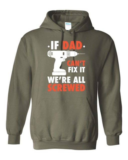 IF DAD CANT FIX IT WHITE  - Adult Hooded Sweatshirt (Unisex)