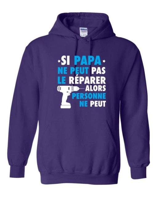 SI PAPA NE PE - Cotton Ouaté Kangourou (Unisexe) Pour Adulte