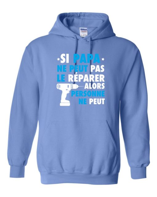 SI PAPA NE PEUT PAS WHITE  - Adult Hooded Sweatshirt (Unisex)