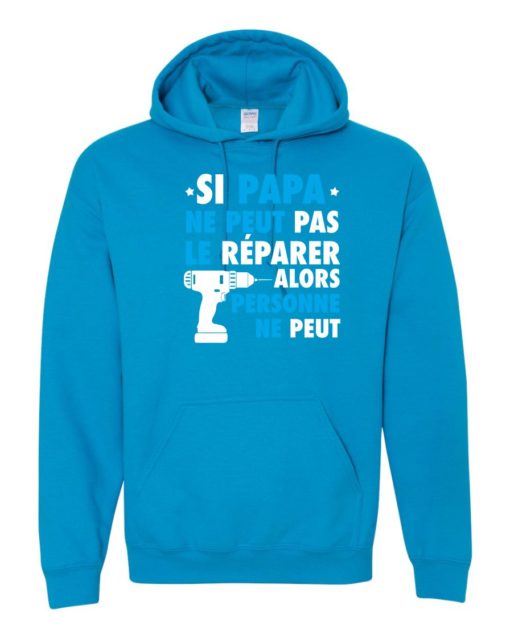 SI PAPA NE PEUT PAS WHITE  - Adult Hooded Sweatshirt (Unisex)