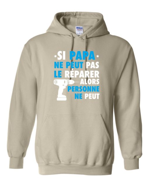 SI PAPA NE PEUT PAS WHITE  - Adult Hooded Sweatshirt (Unisex)