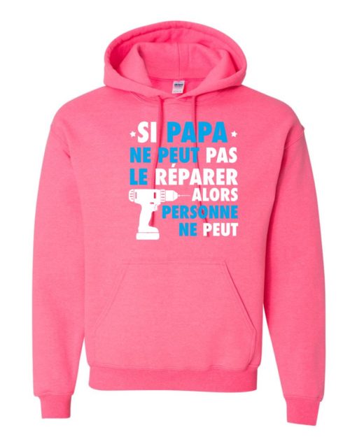 SI PAPA NE PEUT PAS WHITE  - Adult Hooded Sweatshirt (Unisex)