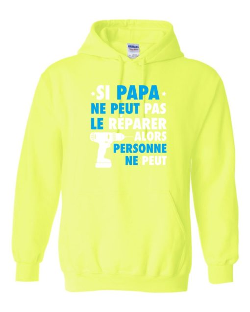 SI PAPA NE PEUT PAS WHITE  - Adult Hooded Sweatshirt (Unisex)