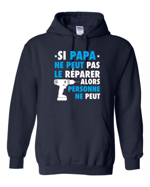 SI PAPA NE PEUT PAS WHITE  - Adult Hooded Sweatshirt (Unisex)