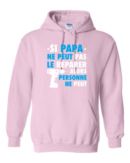 SI PAPA NE PEUT PAS WHITE  - Adult Hooded Sweatshirt (Unisex)