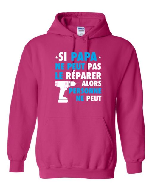 SI PAPA NE PEUT PAS WHITE  - Adult Hooded Sweatshirt (Unisex)