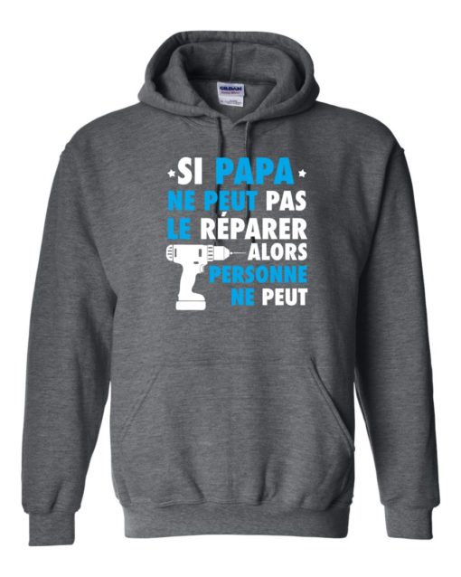 SI PAPA NE PEUT PAS WHITE  - Adult Hooded Sweatshirt (Unisex)