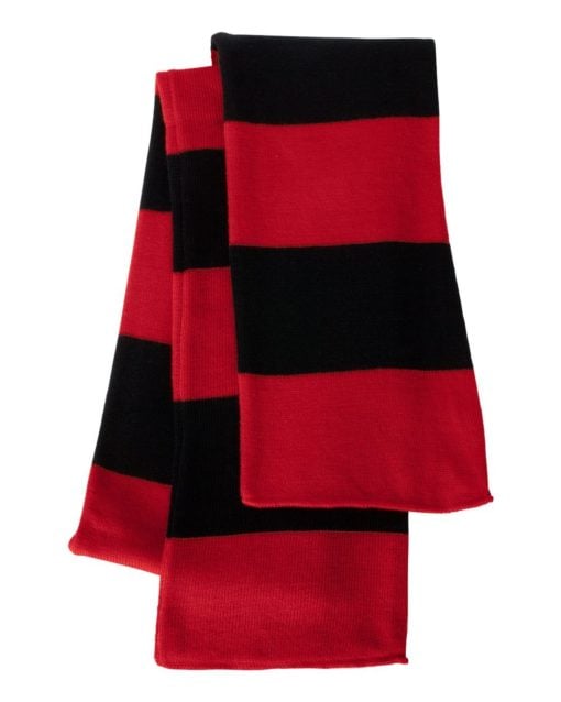 Sportsman Rugby-Striped Knit Scarf