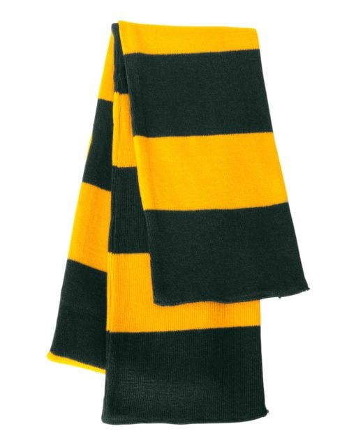 Sportsman Rugby-Striped Knit Scarf