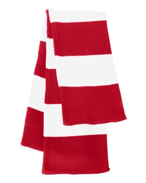 Sportsman Rugby-Striped Knit Scarf